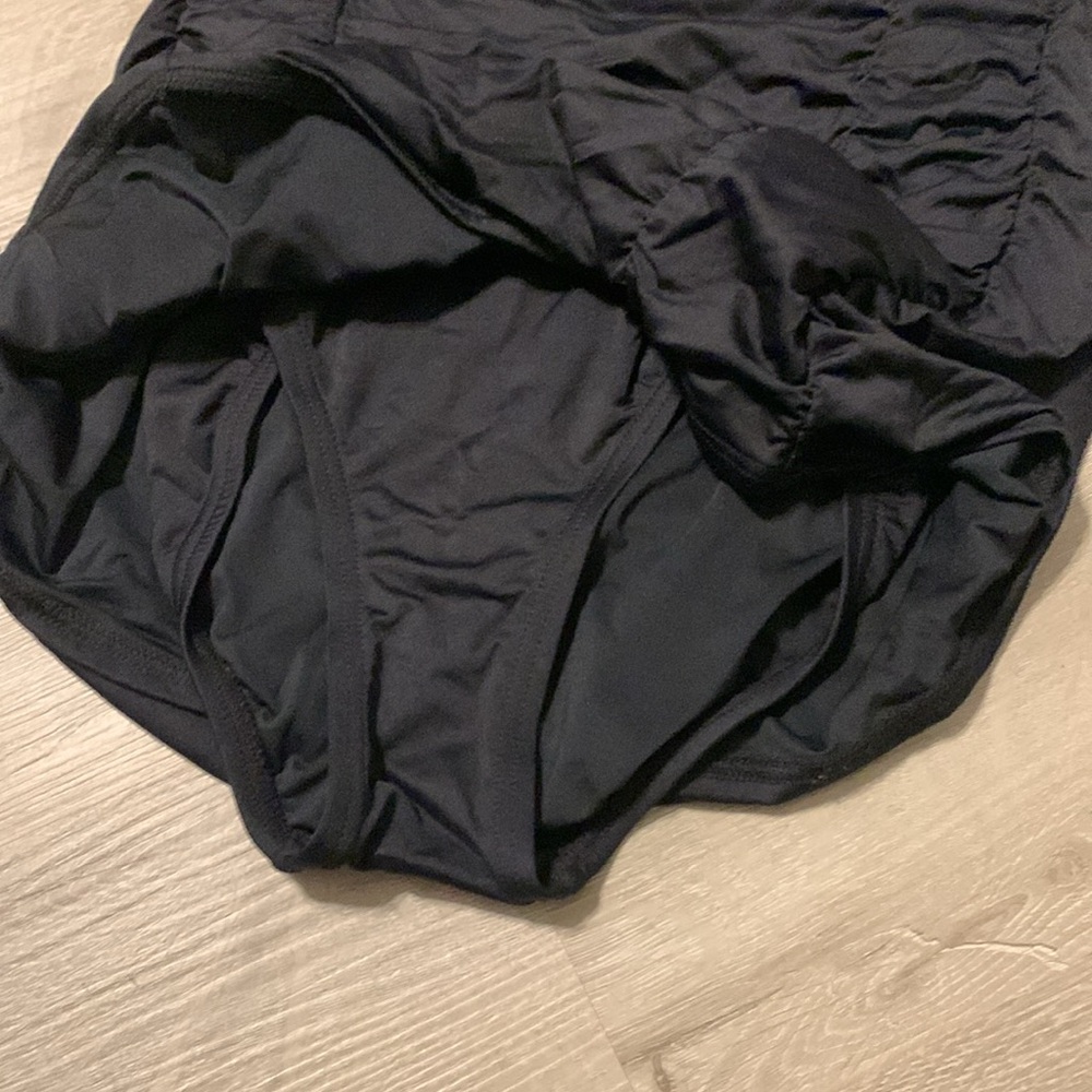 Black Ruched Bathing Suit - Picture 2 of 3